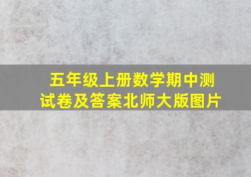 五年级上册数学期中测试卷及答案北师大版图片