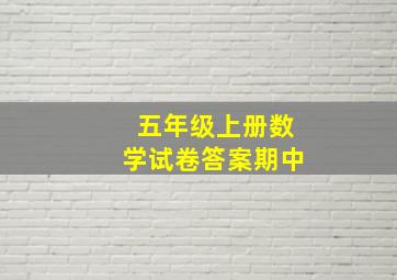 五年级上册数学试卷答案期中