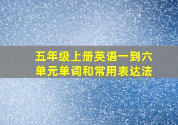 五年级上册英语一到六单元单词和常用表达法