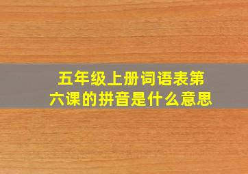 五年级上册词语表第六课的拼音是什么意思