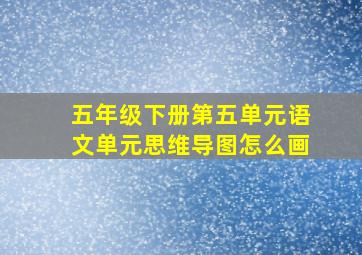 五年级下册第五单元语文单元思维导图怎么画