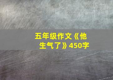 五年级作文《他生气了》450字