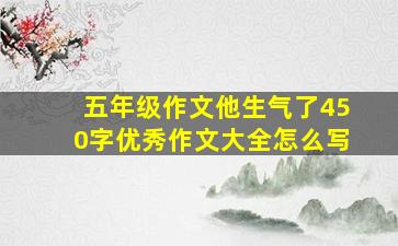 五年级作文他生气了450字优秀作文大全怎么写