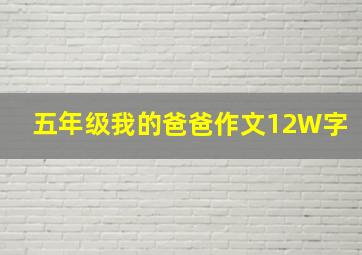 五年级我的爸爸作文12W字