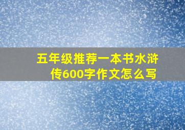 五年级推荐一本书水浒传600字作文怎么写