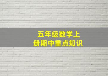 五年级数学上册期中重点知识