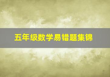 五年级数学易错题集锦