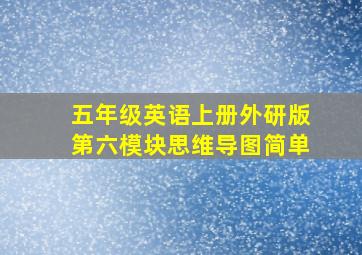 五年级英语上册外研版第六模块思维导图简单