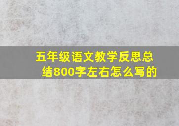 五年级语文教学反思总结800字左右怎么写的