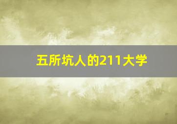 五所坑人的211大学