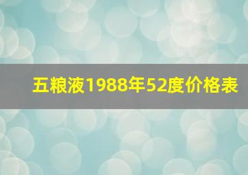 五粮液1988年52度价格表