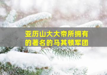 亚历山大大帝所拥有的著名的马其顿军团