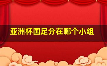 亚洲杯国足分在哪个小组