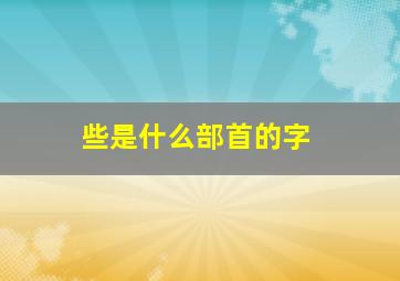 些是什么部首的字