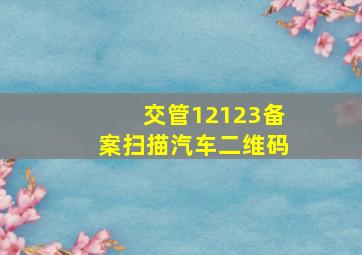 交管12123备案扫描汽车二维码