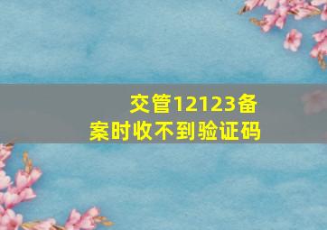 交管12123备案时收不到验证码