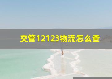 交管12123物流怎么查