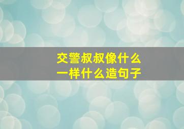 交警叔叔像什么一样什么造句子