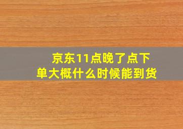 京东11点晚了点下单大概什么时候能到货