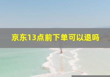 京东13点前下单可以退吗