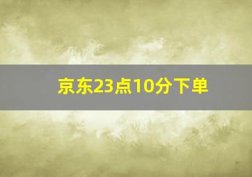 京东23点10分下单