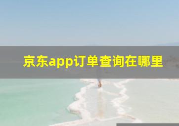 京东app订单查询在哪里