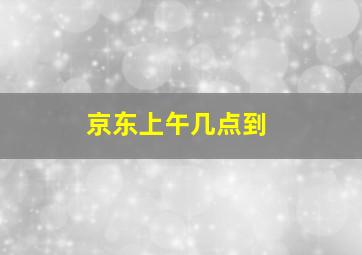 京东上午几点到