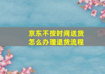 京东不按时间送货怎么办理退货流程