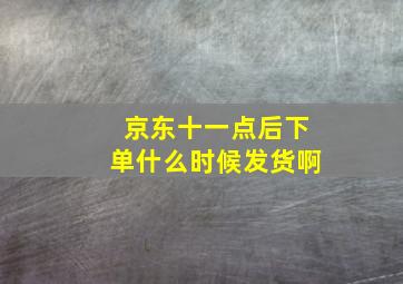 京东十一点后下单什么时候发货啊