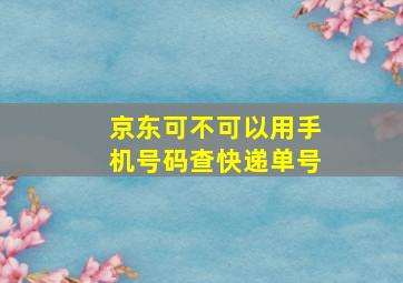 京东可不可以用手机号码查快递单号