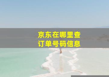 京东在哪里查订单号码信息