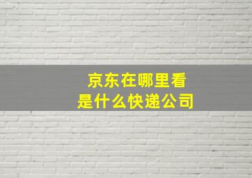 京东在哪里看是什么快递公司