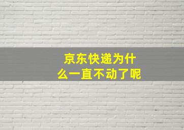 京东快递为什么一直不动了呢