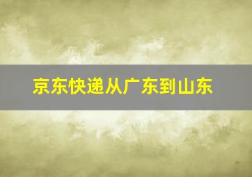 京东快递从广东到山东