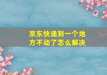 京东快递到一个地方不动了怎么解决