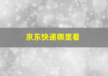 京东快递哪里看