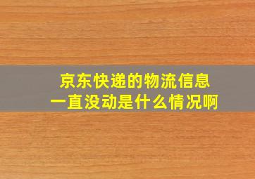 京东快递的物流信息一直没动是什么情况啊