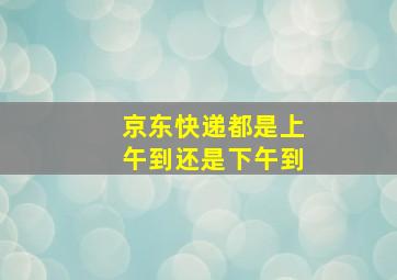 京东快递都是上午到还是下午到