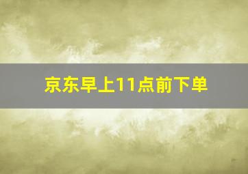 京东早上11点前下单