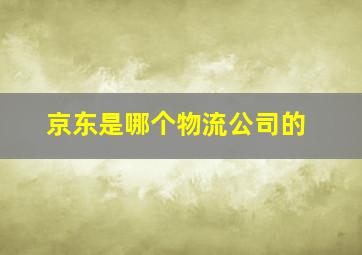 京东是哪个物流公司的