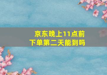 京东晚上11点前下单第二天能到吗