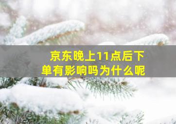 京东晚上11点后下单有影响吗为什么呢