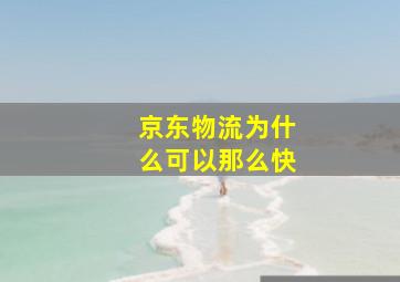 京东物流为什么可以那么快