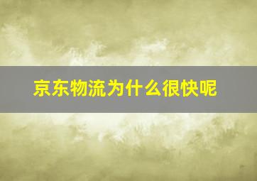 京东物流为什么很快呢