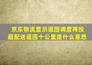 京东物流显示返回调度再投超配送返回十公里是什么意思