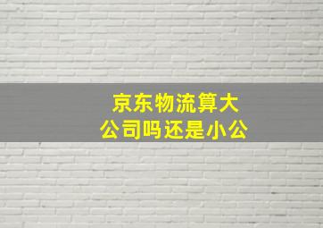 京东物流算大公司吗还是小公