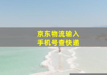 京东物流输入手机号查快递