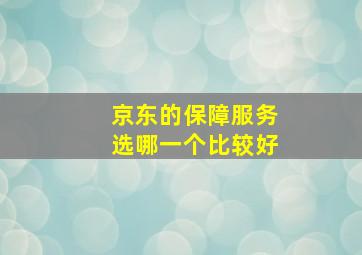 京东的保障服务选哪一个比较好