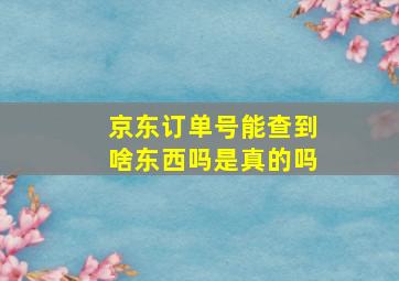 京东订单号能查到啥东西吗是真的吗