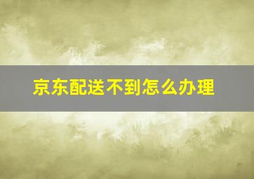 京东配送不到怎么办理